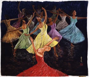 Scenpresentation, 1994 (gouache på siden)